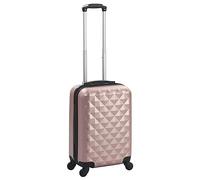 Ziaphsol Valise rigide en ABS doré rose avec serrure de sécurité, 55 x 36 x 22 cm, 4 roulettes à 360 degrés, bagage à main pour voyage en avion, train, hôtel et w nd