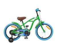 Ziaphsol Vélo pour enfant de 40,6 cm, vert, pour 4 à 6 ans, cadre et fourche en acier, guidon avec poignées en caoutchouc, frein à rétropédalage, selle réglable en hauteur pour extérieur et loisirs
