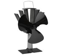 Ziaphsol Ventilateur de poêle alimenté par Chaleur Noir 3 pales Aluminium anodisé pour cheminée Foyer Insert Chauffage Maison Hiver Diffusion Circulation air