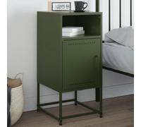 Ziaphsol Vert Olive Industrial Steel Bedside Table 36x39x78 cm with Large Storage Space for Bedroom, Living Room Or Office Use, Sturdy Metal Frame, Easy to Clean, Multi-Functional Design