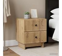 Ziaphsol Vintage Chêne Artisanal 2 Piece Bedside Cabinet Set with Spacious Drawers for Bedroom and Living Room Decor, Sturdy Wood Engineering, Classic Rectangular Design