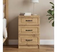 Ziaphsol Vintage Chêne Artisanal Bedside Cabinet 43 x 41 x 63.5 cm with Spacious Drawers Modern Design for Bedroom Living Room Or Dormitory Durable Engineered Wood