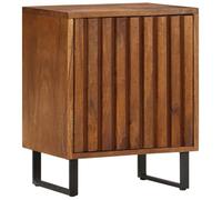 Ziaphsol Vintage Mango Wood Bedside Table 40x30x50 cm with Drawer Solid Wood Nightstand with Metal Legs for Bedroom Living Room Decor