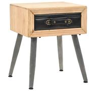 Ziaphsol Vintage Scandinavian Style Bedside Table Made of Solid Pine Wood with Drawer Compact Nightstand for Bedroom Living Room Decor