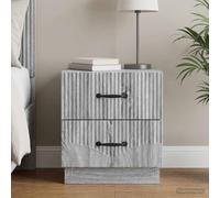 Ziaphsol Vintage Sonoma Grey Bedside Cabinet with Drawer 43 x 34.5 x 44.5 cm Modern Bedroom Nightstand with Storage for Living Room Or Dormitory