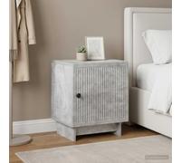 Ziaphsol Vintage Style 2 Piece Bedside Table Set in Concrete Grey with Wooden Engineering Construction 43 x 34.5 x 50 cm for Bedroom Living Room Indoor Use