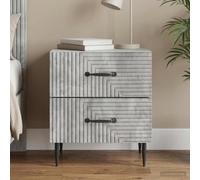 Ziaphsol Vintage-Style Bedside Cabinet with Drawer in Concrete Gray Finish 43 x 34.5 x 47.5 cm Versatile Bedroom Furniture with Wooden and Metal Construction Suitable for Modern Or Classic Decor
