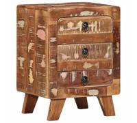 Ziaphsol Vintage-Style Solid Reclaimed Wood Bedside Table 37x32x50 cm with Spacious Storage Shelf and Sturdy Legs Ideal for Bedroom Lounge Or Living Room Decor in Modern Or Industrial Style