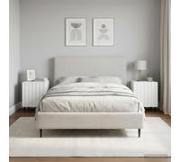Ziaphsol Vintage-Style White Glossy Bedside Cabinet Set of Two 43 x 34.5 x 52 cm Durable Engineered Wood with Metal Legs Ideal for Bedroom Living Room Or Dorm Room Decor