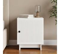 Ziaphsol Vintage-Style White Glossy Bedside Table 43 x 34.5 x 50 cm with Spacious Storage Drawers Ideal for Bedroom Or Living Room Decor, Made of Engineered Wood for Durability and Easy Maintenance
