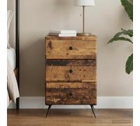 Ziaphsol Vintage-Style Wooden Bedside Table with Drawer 43 x 41 x 66.5 cm Engineered Wood Bedroom nightstand for Bedroom Living Room with Storage Shelf and Versatile Use