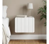 Ziaphsol Vintage White Wall-Mounted Nightstand with Drawer 33 x 34.5 x 24 cm Modern Industrial Bedroom Storage Shelf for Small Spaces and Stylish Decor
