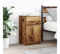 Ziaphsol Vintage Wood Bedside Tables 2 pcs with Storage Drawers and Sturdy Surface for Bedroom Lounge Or Living Room Modern Industrial Design 39x35x65 cm