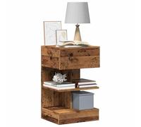 Ziaphsol Vintage Wood Finish Bedside Table 40x35x65 cm Engineered Wood with Large Storage Space Suitable for Bedroom Living Room Or Dormitory Decor Versatile Furniture Piece
