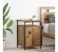 Ziaphsol Vintage Wooden Bedside Table 40 x 42 x 60cm with Multi-Level Storage Solid Engineered Wood Scandinavian Modern Bedroom Furniture for Adult and Child