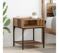 Ziaphsol Vintage Wooden Bedside Table Set of Two with Storage 40x40x50 cm Rustic Finish Ideal for Bedroom Side Tables with Shelves and Drawers for Bedroom Decor and Bedroom Furniture AU