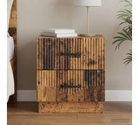 Ziaphsol Vintage Wooden Bedside Table with Drawer 43 x 34.5 x 44.5 cm for Bedroom Decor Modern Rustic Scandinavian Style Bedside Cabinet with Storage Space