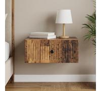 Ziaphsol Vintage Wooden Bedside Table with Drawer 49 x 34.5 x 20 cm for Bedroom Living Room Bedside Storage Furniture with Shelf and Sturdy Construction in Rustic Style
