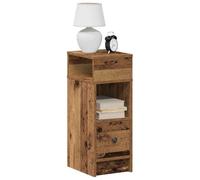 Ziaphsol Vintage Wooden Bedside Tables 2 pcs with Drawer and Open compartments for Bedroom Decor and Storage, Sturdy Engineered Wood, Ideal for Modern, Scandinavian, Or Industrial Style Rooms