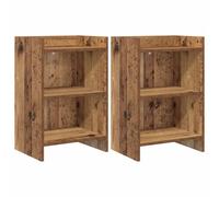 Ziaphsol Vintage Wooden Bedside Tables 2 pcs with Spacious Shelves for Bedroom Decor Modern Design Sturdy MDF and chêne Finish Ideal for Bedroom, Living Room, Or Dormitory