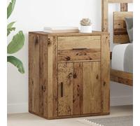 Ziaphsol Vintage Wooden Nightstand 35 x 50 x 60 cm with Storage Drawer Rustic Bedside Table for Bedroom Lounge and Dorsitory in Solid Engineered Wood