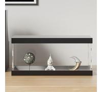 Ziaphsol Vitrine en acrylique transparent avec couvercle noir - 30 x 15 x 14 cm - 3 mm - Protection contre la poussière fermée pour objets de collection, vitrine, exposition et musée