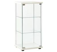 Ziaphsol Vitrine en verre trempé blanc, 42,5 x 36,5 x 86 cm, armoire à livres robuste avec 3 étagères, armoire de rangement moderne pour salon, bureau, cuisine, armoire de pantry