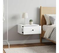 Ziaphsol Wall Mount Nightstand Set of 2 in White with Discreet Drawers and Open Shelves for Modern Bedrooms Compact Design Suitable for Kids and Adults, Durable Wood and MDF Material
