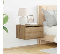 Ziaphsol Wall-Mounted Bedside Cabinet 2 Piece Set Chêne Artisanal Rustic Design 50 x 36 x 30 cm for Bedroom Living Room Modern Storage Furniture