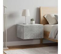 Ziaphsol Wall-Mounted Bedside Cabinet 2 Pieces Gray Concrete Finish Compact Storage Shelf for Bedroom Living Room Modern Industrial Design