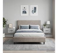 Ziaphsol Wall-Mounted Bedside Cabinet 2 Pieces in Concrete Gray with Storage Drawers and Shelves for Bedroom Living Room Modern Industrial Style