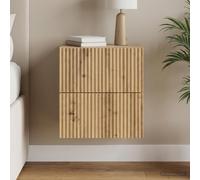 Ziaphsol Wall-Mounted Bedside Cabinet in Artisanal Oak Made of Durable Engineered Wood 33 x 34.5 x 40 cm with Large Storage Space Ideal for Bedroom Or Living Room Vintage Style Functional Decor