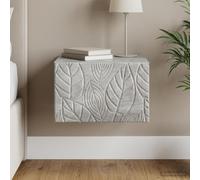 Ziaphsol Wall-Mounted Bedside Cabinet in Concrete Gray 49 x 34.5 x 20 cm Modern Wood Engineering Storage Drawer Minimalist Bedroom Furniture for Small Space Living