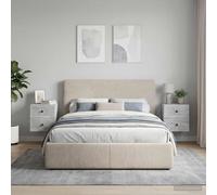Ziaphsol Wall-Mounted Bedside Cabinet Set of 2 in Concrete Gray Finish 33 x 34.5 x 40 cm with Spacious Drawers for Bedroom Or Living Room Storage, Durable Engineered Wood
