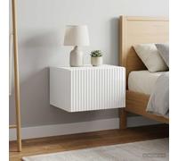 Ziaphsol Wall-Mounted Bedside Cabinet Set of 2 in Glossy White Finish 33 x 34.5 x 20 cm Durable Engineered Wood Ideal for Modern Bedroom Or Living Room Storage Space Saving Design