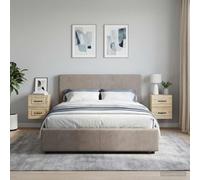 Ziaphsol Wall-Mounted Bedside Cabinet Set of 2 in Sonoma Oak 34.5 x 33 x 40 cm with Storage Drawers Modern Scandinavian Design for Bedroom Living Room and Versatile Interior Decor