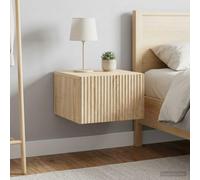 Ziaphsol Wall-Mounted Bedside Cabinet Set of 2 in Sonoma Oak with Durable Engineered Wood Finish Modern Vintage Style for Bedroom Or Living Room Storage and Space Saving Solution