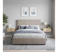 Ziaphsol Wall-Mounted Bedside Cabinet Set of 2 in Sonoma Oak with Storage Drawer and Open Shelf Modern Minimalist Design for Bedroom Living Room Or Guest Room
