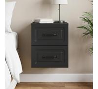 Ziaphsol Wall-Mounted Bedside Cabinet with Drawer in Black 34.5 x 33 x 40 cm Versatile Storage Furniture for Modern, Traditional, and Vintage Bedroom, Living Room, Or Dorm Room Decor