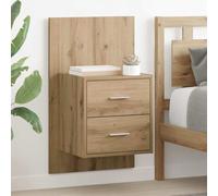 Ziaphsol Wall-Mounted Bedside Cabinet with Drawer in Rustic Oak Wood for Small Bedrooms, Modern and Vintage Style, Durable MDF and Engineered Wood, Space-Saving Storage Solution