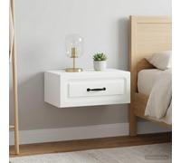 Ziaphsol Wall-Mounted Bedside Cabinets 2 Pieces White 49 x 34.5 x 20 cm Modern Scandinavian Bedroom Furniture with Storage Drawers for Bedroom Living Room and Dorsal