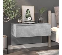 Ziaphsol Wall-Mounted Bedside Table in Concrete Gray with Wooden Finish for Bedroom Or Living Room Modern Decor Space-Saving Floating Design Ideal for Storage and Display