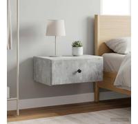 Ziaphsol Wall-Mounted Bedside Table Set 2 Pieces Grey Concrete Finish Modern Bedroom Decor Storage Solution with Drawers and Open Shelf for Bedroom, Living Room, Apartment, Durable MDF Wood