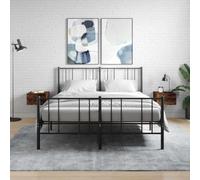 Ziaphsol Wall-Mounted Bedside Table Set of Two in Smoked Oak Finish 35x35x20 cm Modern Industrial Design with Storage Shelf and Display Space for Bedroom Living Room Or Dormitory