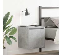 Ziaphsol Wall-Mounted Bedside Tables 2 pcs Grey Concrete Finish 38x34x40 cm Modern Industrial Design Suitable for Bedroom Living Room Or Dormitory with Ample Storage and Versatile Door Placement