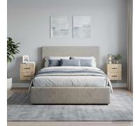 Ziaphsol Wall-Mounted Bedside Tables 2 pcs in Chêne Sonoma Wood with Dimensions 34.5 x 33 x 40 cm, Ideal for Modern Vintage Or Industrial bedrooms and Living Rooms