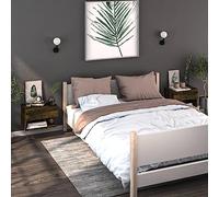 Ziaphsol Wall-Mounted Bedside Tables 2 pcs Smoked Oak Modern Scandinavian Design Bedroom Furniture with Storage Shelf for Living Room Or Bedroom