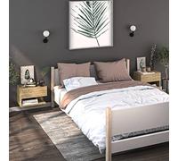Ziaphsol Wall-Mounted Bedside Tables 2 Pieces Chêne Sonoma Modern Scandinavian Design for Bedroom Living Room with 50kg Capacity and Easy-to-Clean Wood Engineering Finish