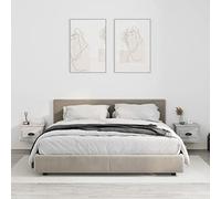 Ziaphsol Wall-Mounted Bedside Tables Set of 2 in Concrete Gray Finish 41.5x36x28 cm Durable Engineered Wood Modern Bedroom Furniture with Storage Drawers and Stable Surface for Decor and Essentials