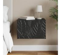 Ziaphsol Wall-Mounted Black Side Table 34.5 x 33 x 20 cm Wooden Engineering Modern Bedroom Couchside Shelf Storage for Living Room Or Dorm